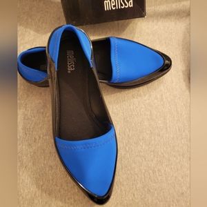 Melissa Space Sport Jelly Slip-ons NIB Blue Black